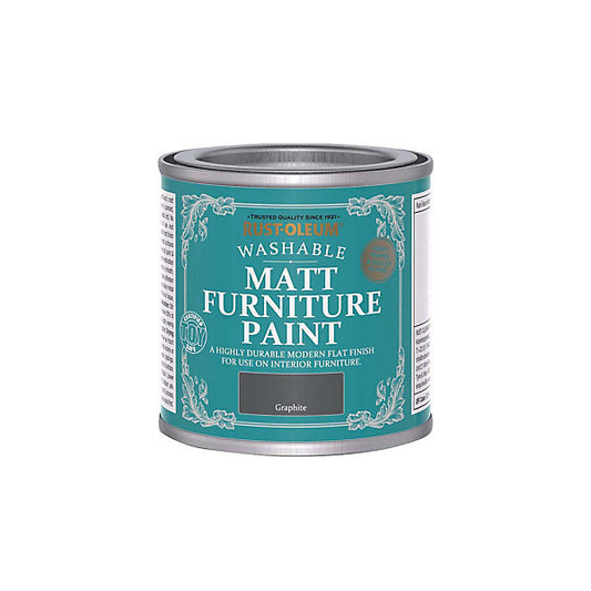 Rust-Oleum Washable Graphite Matt Multi-room Furniture paint, 125ml