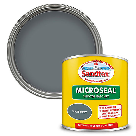 Sandtex Slate Grey Smooth Matt Masonry paint, 150ml Tester pot
