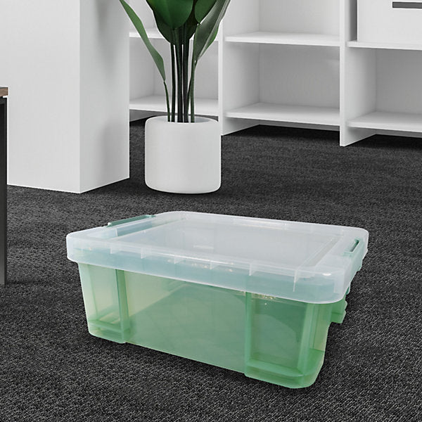 Tontarelli Pro store Heavy duty Sage 18L Medium Plastic Stackable Storage box with Lid