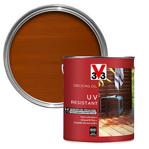 V33 Teak UV resistant Decking Wood oil, 5L