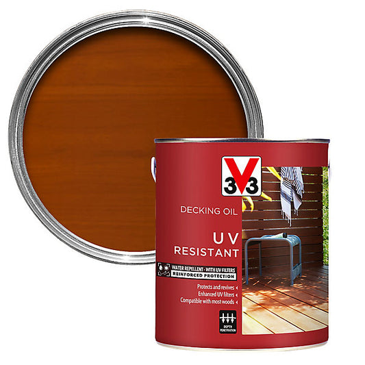 V33 Teak UV resistant Decking Wood oil, 5L