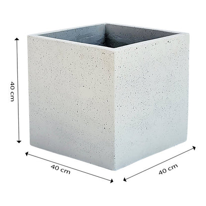 Verve 56L Light grey Square Planter (H)40cm (W)40cm (D)40cm