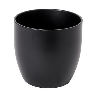 Verve Black Ceramic Plant pot (Dia) 16cm, (H)15cm, 2.1L