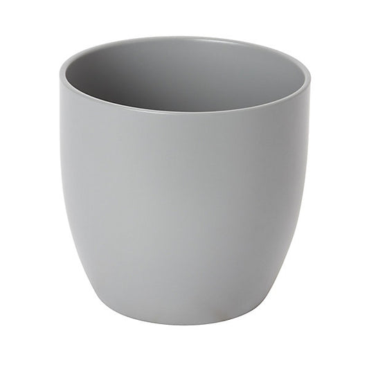 Verve Grey Ceramic Plant pot (Dia) 16cm, (H)15cm, 2.1L