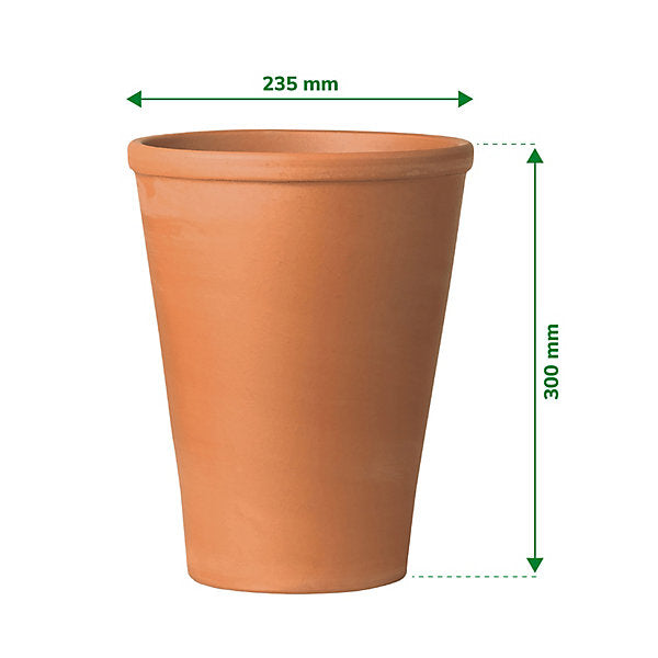 Verve Laleh Terracotta Brown Terracotta Plant pot (Dia) 23.5cm, (H)30cm, 8L