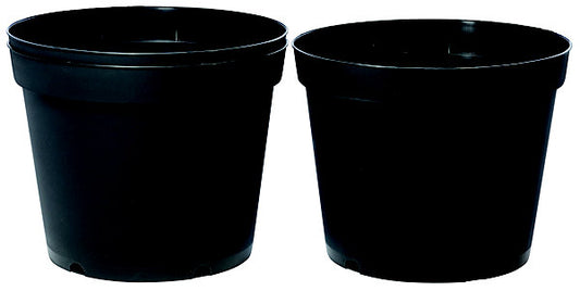 Verve Lei Black Plastic Grow pot (Dia) 23cm, (H)18cm, Pack of 3, 5.29L
