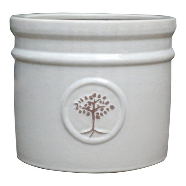Verve Moon Beam White Ceramic Plant pot (Dia) 30cm, (H)26cm