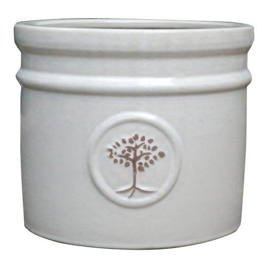 Verve Moon Beam White Ceramic Plant pot (Dia) 30cm, (H)26cm