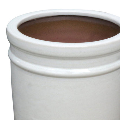 Verve Moon Beam White Ceramic Plant pot (Dia) 30cm, (H)26cm