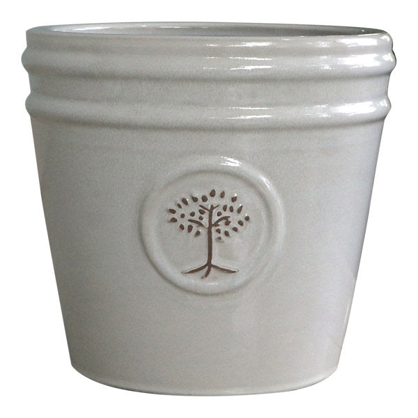 Verve Moon Beam White Ceramic Plant pot (Dia) 32cm, (H)30cm