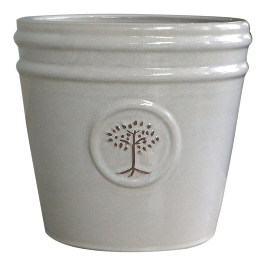 Verve Moon Beam White Ceramic Plant pot (Dia) 32cm, (H)30cm
