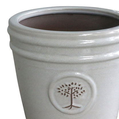 Verve Moon Beam White Ceramic Plant pot (Dia) 32cm, (H)30cm