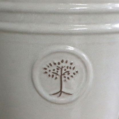 Verve Moon Beam White Ceramic Plant pot (Dia) 32cm, (H)30cm