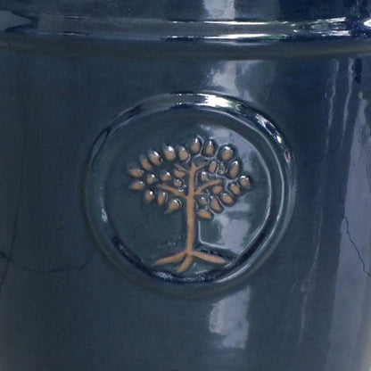 Verve Navy Blue Ceramic Plant pot (Dia) 32cm, (H)30cm
