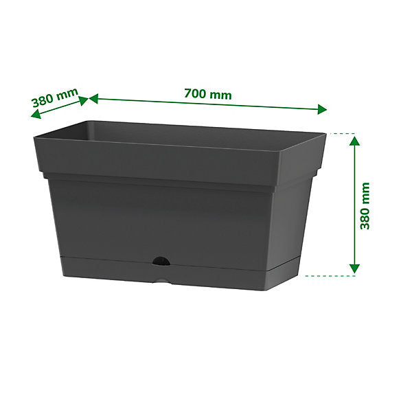 Verve Nurgul Dark grey Rectangular Trough (H)38cm (W)38cm