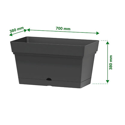 Verve Nurgul Dark grey Rectangular Trough (H)38cm (W)38cm
