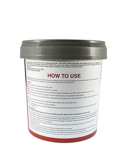 Volden Ultimate Drillable Light Grey Ready to use Plaster, stone, concrete & wood Patch & filler, 1L 840g