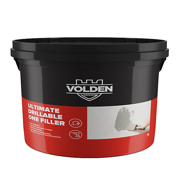 Volden Ultimate Drillable Light Grey Ready to use Plaster, stone, concrete & wood Patch & filler, 5L 4.2kg