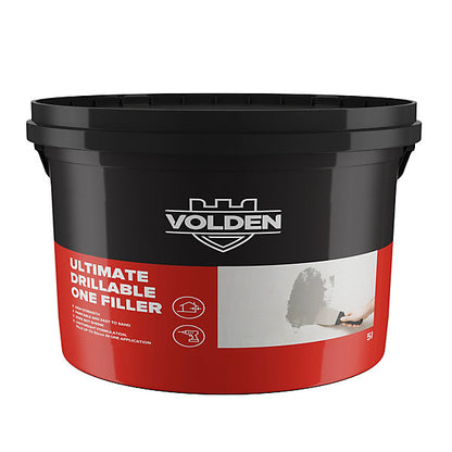 Volden Ultimate Drillable Light Grey Ready to use Plaster, stone, concrete & wood Patch & filler, 5L 4.2kg