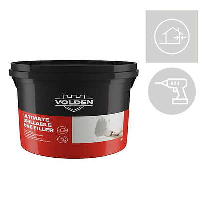 Volden Ultimate Drillable Light Grey Ready to use Plaster, stone, concrete & wood Patch & filler, 5L 4.2kg