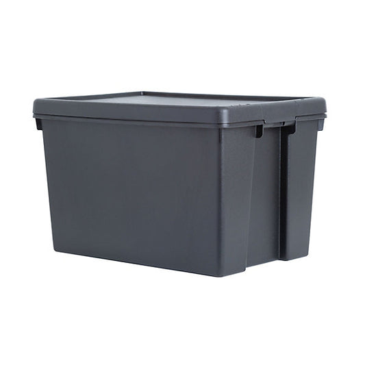 Wham Bam Heavy duty Black 62L Large Plastic Stackable Storage box with Lid